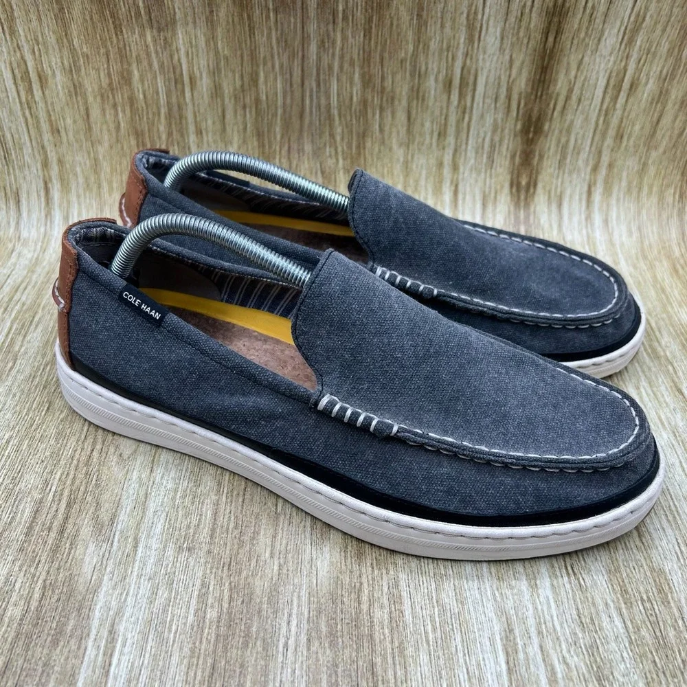 Cole Haan‎ Cloudfeel Weekender Loafer Men's Size 10 Gray Canvas Shoes C32223